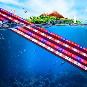  5 adet 50 cm sualtı akvaryum balık tankı Fishbowl ışık su geçirmez mutfak beyaz mavi kırmızı yeşil SMD 5730 9 W LED büyümek lamba bitki