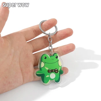  Sevimli Kurbağa Akrilik Anahtarlık Karikatür Yeşil Hayvan Kolye anahtar zincirleri Anahtarlık F veya Erkek Kadın Sırt Çantaları Araba Takı Hediyeler