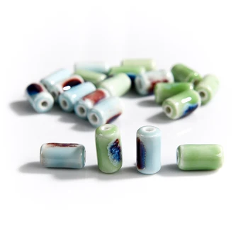  10 adet Küçük Silindirik Şekil Seramik Porselen Kolye Takı Yapımı Boncuk El Yapımı Malzemeler Bilezik Kolye İçin # XN574