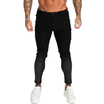  GİNGTTO Erkek Kot Siyah dar pantolon Denim Pantolon Slim Fit Giyim Yüksek Bel Hip Hop Moda Streetwear Katı Renk zm1007