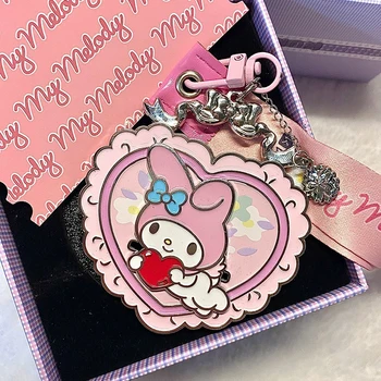  Kawaii Sanrio Kalp Madalya Kolye Mymelody Cinnamoroll Kuromi Aksesuarları Sevimli Güzellik Çift Anahtarlık Kız Kalp doğum günü hediyesi