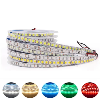  5 M 600 LEDs LED Şerit 2835 DC12V 120 LEDs/m Ev şerit lamba Kırmızı Buz Mavi Yeşil Sarı Pembe Esnek Ve Kesilebilir Yumuşak lamba çubuğu
