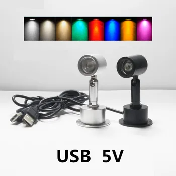  Led USB Spot 3W DC5V takı dolabı vitrin sayacı Lamba yüzeye monte tavan Mini Spot ışık USB 5V Arayüzü