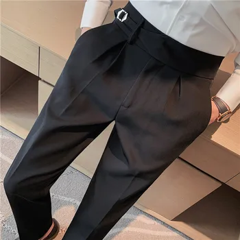  2022 Moda erkek İş Resmi Pantolon Saf Renk Ofis Sosyal Düğün Sokak Elbise İş Rahat pantolon İnce Pantolon 29-36