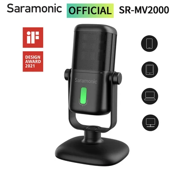  Saramonic SR-MV2000 Büyük Diyafram Stüdyo usb'li mikrofon PC Smartphone Dizüstü Tablet Bilgisayar Oyun Akış Kayıt