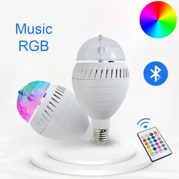 12W E27 LED RGB Akıllı Ampul kablosuz bluetooth hoparlör Müzik Çalma Ses Kısılabilir Ampul RGB Lamba Uzaktan Kumanda İle