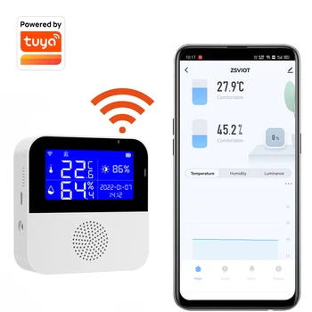  Tuya Akıllı WİFİ Sıcaklık ve Nem Sensörü Veri Gerçek zamanlı Güncelleme ile lcd ekran Desteği Alexa Google Asistan Akıllı yaşam