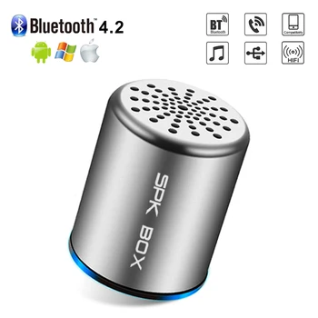 MP3 Mikrofon Handsfree Çağrı Müzik ile SPK KUTUSU Mini Taşınabilir Bluetooth Hoparlör OKUYUN Metal Stereo Ses Sistemi Kablosuz TWS 