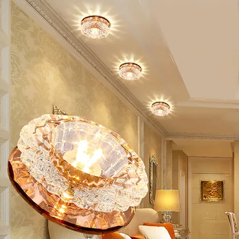  LED Downlight tavan ışık kristal spot 3 watt tam Set oturma odası arka plan duvar lambaları