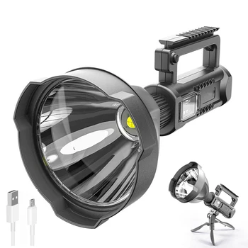  P70 100000 lümen yüksek güç LED el feneri su geçirmez Tripod şarj edilebilir flaş ışığı sundurma projektör açık güçlü fener