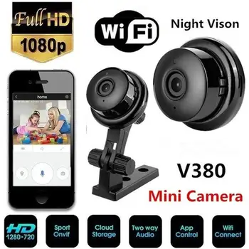  V380 Mini Kamera HD Kablosuz Kamera Ev Monitör Kapalı Video Kayıt Hareket Algılama Akıllı Gözetim Cihazı