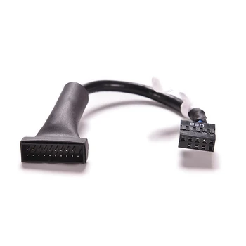  1 ADET Siyah USB 2.0 9 Pin Konut Erkek Anakart USB 3.0 20pin dişi adaptör Kablosu Adaptörü pc bilgisayar