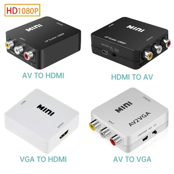  RCA HDMI AV HDMI Dönüştürücü AV2HD 1080P CVSB L / R Çıkışı Video Kutusu Adaptörü PAL / NTSC TV PC için projektör Set üstü kutusu DVD
