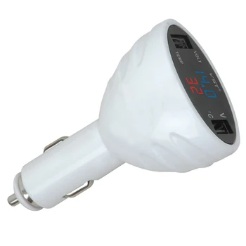  Gerilim sıcaklık monitör 3 in1 Dijital Voltmetre Termometre 12 24 V Çakmak USB araba şarjı