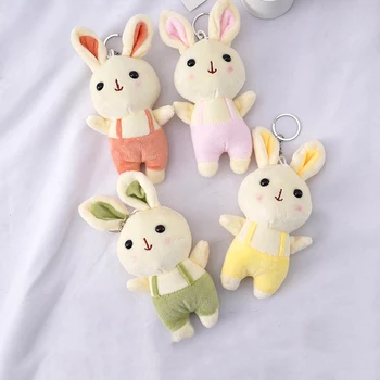  Sevimli 10 cm Tavşan Peluş Oyuncaklar Bunny Dolmalar & Peluş Hayvan bebek oyuncakları Bebek Halka Sırt Çantası Okul Çantası Pedant Oyuncak Hediyeler İçin çocuk kız
