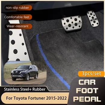  Araba pedalları Toyota Fortuner İçin SW4 AN150 2015~2022 Yakıt Gaz Fren Footrest Paslanmaz Çelik kaymaz Pedalı Kapağı 2018 2019 2020
