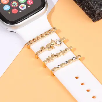  Saat kayışı Süsleme Apple Watch İçin Elmas Dekoratif Yüzük akıllı saat Silikon Kayış Aksesuarları iwatch Bilezik