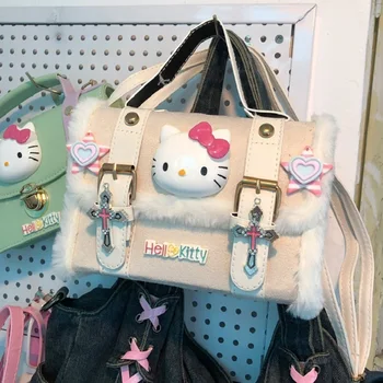  Sanrio Sevimli Hello Kitty Çanta Pembe Kız Peluş kadın Çanta askılı çanta Çantalar Ve Çanta Çanta Kadınlar İçin doğum günü hediyesi