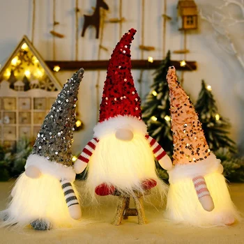  Noel Bebek Meçhul Elf Gnome ile led ışık Noel Süslemeleri Ev için Xmas Navidad Yeni Yıl 2023 çocuk Hediyeleri