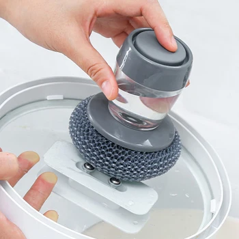  Mutfak Temizleme Fırçası Sabun Dağıtım Bulaşık Yıkama Aracı 2 İn 1 Kolu Kolay Kullanım Scrubber Yıkama Temiz Aracı Mutfak Temizleme Aracı