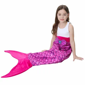  Lannidaa Mermaid Balık Kuyruğu Battaniye Polar Polar Giyilebilir Taşınabilir Mermaid Battaniye Çocuklar Çocuklar İçin Yatak Atmak Ekose Battaniye
