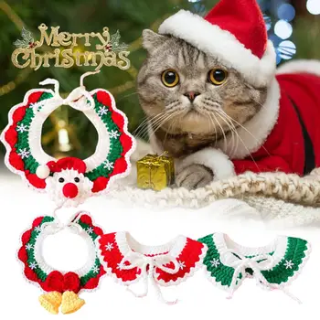  Pet Yaka Süper Yumuşak Yıkanabilir Alerji Ücretsiz Dekoratif Polyester Elyaf Güzel Kitty Noel Yaka Kış Pet Şal Pet Malzemeleri