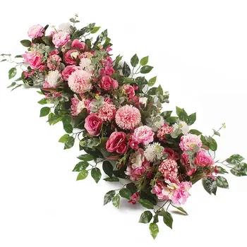  Düğün Çiçek Sıra Duvar Aranjmanı Malzemeleri Dekor için Parti Düğün Kemer Zemin Yol Alıntı Çiçek Gül Şakayık Ortanca