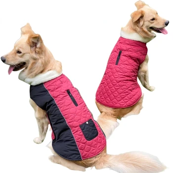  2022 Yeni Evcil Hayvan Giysileri Kış sıcak Yelek pamuklu ceket Giyilebilir Her İki Tarafında Köpek Yelek Elbise Büyük Köpek Ceket Giyim