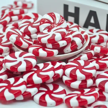  24 adet Yılbaşı Ağacı Süsleri Simülasyon Kırmızı ve Beyaz Şeker Lolipop Kolye Navidad Mutlu Yeni Yıl 2023 Yılbaşı Süsleri