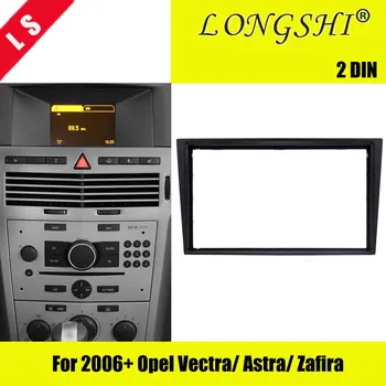  Siyah Gümüş için Çift Din Araba Radyo Fasya 2006+ Opel Vectra Astra Zafira Stereo Dash CD Çerçeve Paneli Ses Kapağı , 2DIN