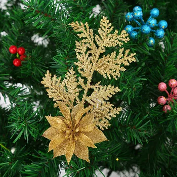  Yeni Çam Dalları ve Yaprakları artı Orta Katı Noel Çiçek Noel Ağacı Asılı Aksesuarları Parti Dekorasyon Toptan
