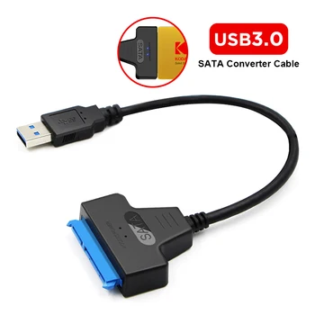  USB 3.0 SATA Adaptörü Sata USB 3.0 Kablosu 6 Gbps'ye Kadar Destek 2.5 İnç Harici HDD SSD sabit disk 22 Pin Sata III Kablo