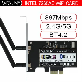  Masaüstü AC-7265 7265ac 802.11 AC Çift Bant 867 Mbps Bluetooth 4.2 WiFiIntel 7265NGW WİFİ kartı Linux / Win7 / Win8 / Win10 / AP