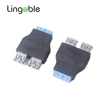  Lingable USB 3.0 20Pin Başlık 2 Port USB3.0 Tip A dişi konnektör HUB Adaptörü Asus Acer Gigabyte Anakart