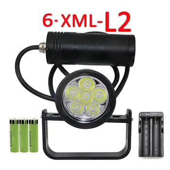  Sualtı 6x XM-2 LED Dalış el feneri Su Geçirmez taşınabilir LED ışık Tüplü dalış Meşale lamba ışığı kullanımı 3x18650 Pil
