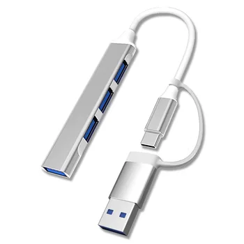 USB Hub 4 Port Tipi C USB 3.0 Tipo C Uzun Kablo Hdmı Hub PC Yerleştirme İstasyonu için Güç Kaynağı ile Macbook Pro Hub USB Tipo C