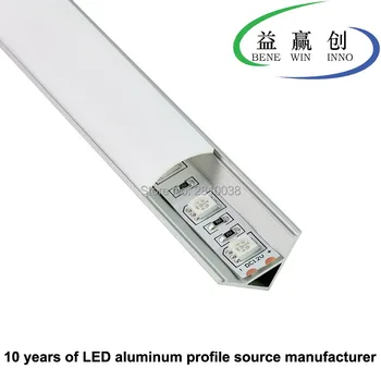  10 Takım / grup 60 Derece köşeli Alüminyum led profil AL6063 Led şerit ışık için Led alüminyum profil mutfak Dolabı