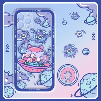  Telefon kılıfı Kirby Uzay Gemisi Mavi Karikatür Darbeye Dayanıklı Telefon kılıfı için İphone 12 11 13Pro Max Xr X Xs Max Karikatür telefon kılıfı