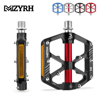  MZYRH Yansıtıcı Pedalı 3 Rulmanlar Kaymaz MTB Pedallar Alüminyum Alaşımlı Düz Uygulanabilir Su Geçirmez bisiklet pedalları