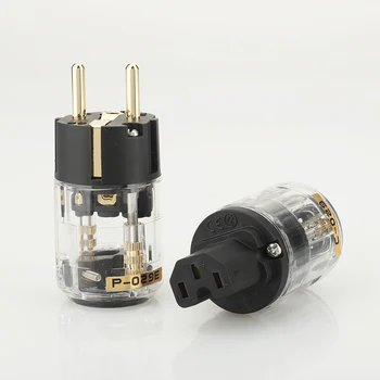  Çift Altın kaplama HiFi P-029E/C-029 AB Standart priz IEC konektörü ses güç kablosu