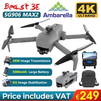  SG906 MAX 2 CANAVAR 3E Ambarella Profesyonel 4 K ÇBS Kamera Drone ile 3 Eksen Gimbal 4 KM Fırçasız 5G GPS FPV Quadcopter RC Dron