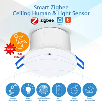  Tuya WiFi / Zigbee PIR Hareket Sensörü Akıllı Ev Otomasyonu ışık Parlaklık sensörü Radar insan Dedektörü Yaşlı Güz Alarmı İtme