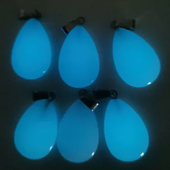  Toptan 24 adet / grup Moda kaliteli mavi ışık taş su damlası charms kolye fit takı yapımı Ücretsiz kargo
