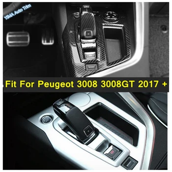  Araba İç aktarım dişlisi Vites Kolu Paneli krom çerçeve Trim ABS / Paslanmaz Çelik Peugeot 3008 İçin Fit 3008GT 2017-2022