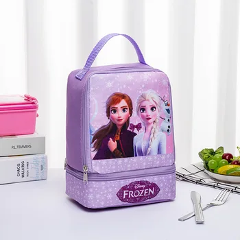  Disney karikatür dondurulmuş çanta yalıtım çantası Kore versiyonu Dikiş sevimli öğle yemeği çantası barbekü çanta Açık buz tote çanta