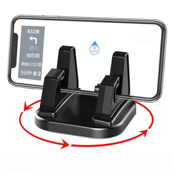  Dönen Araç telefon tutucu ABS Silikon Masaüstü telefon tutucu Araç Navigasyon Braketi Enstrüman Arabası Desteği Navigasyon Çerçevesi