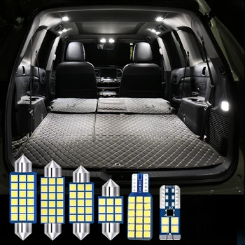  5 adet Araba LED ampuller iç ışık Festoon kubbe ışık okuma lambaları Toyota Highlander için XU40 2008 2009 2010 2011 aksesuarları