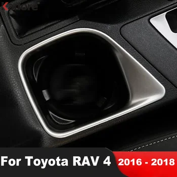  Toyota için RAV4 RAV 4 2016 2017 2018 ABS Mat Su Kahve İçecek Bardak Tutucu Çerçeve Dekoratif Kapak Trim Araba İç Şekillendirici