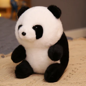  Gibi Gerçek Vahşi Hayvanlar peluş oyuncaklar Yuvarlak Sevimli Gerçekçi Panda Dolması Bebekler Hediyeler Çocuklar İçin Erkek Kız