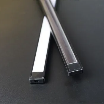 5-30 Adet / grup 1m Anodize Siyah Alüminyum Profil Led Şerit İçin Kapak İçin 12mm 12/24V Şerit Konut ince bar ışık kanalı
